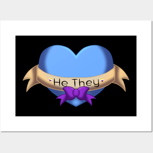 He they pronoun heart Posters and Art